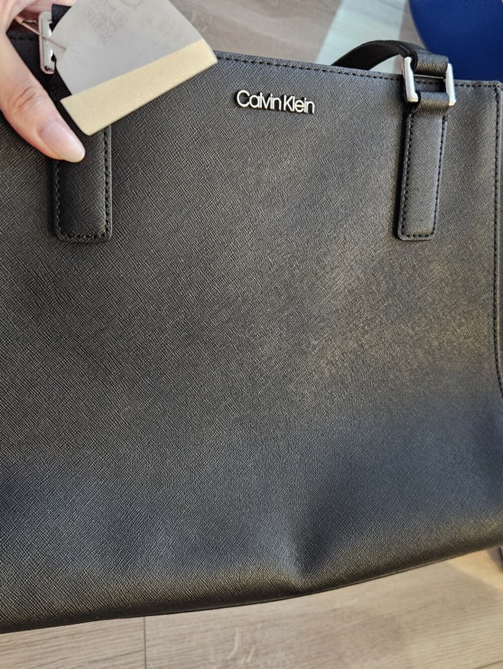 Calvin Klein Black Leather Tote Bag